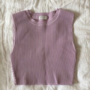 Babaton Lavender Ribbed Knit Tank